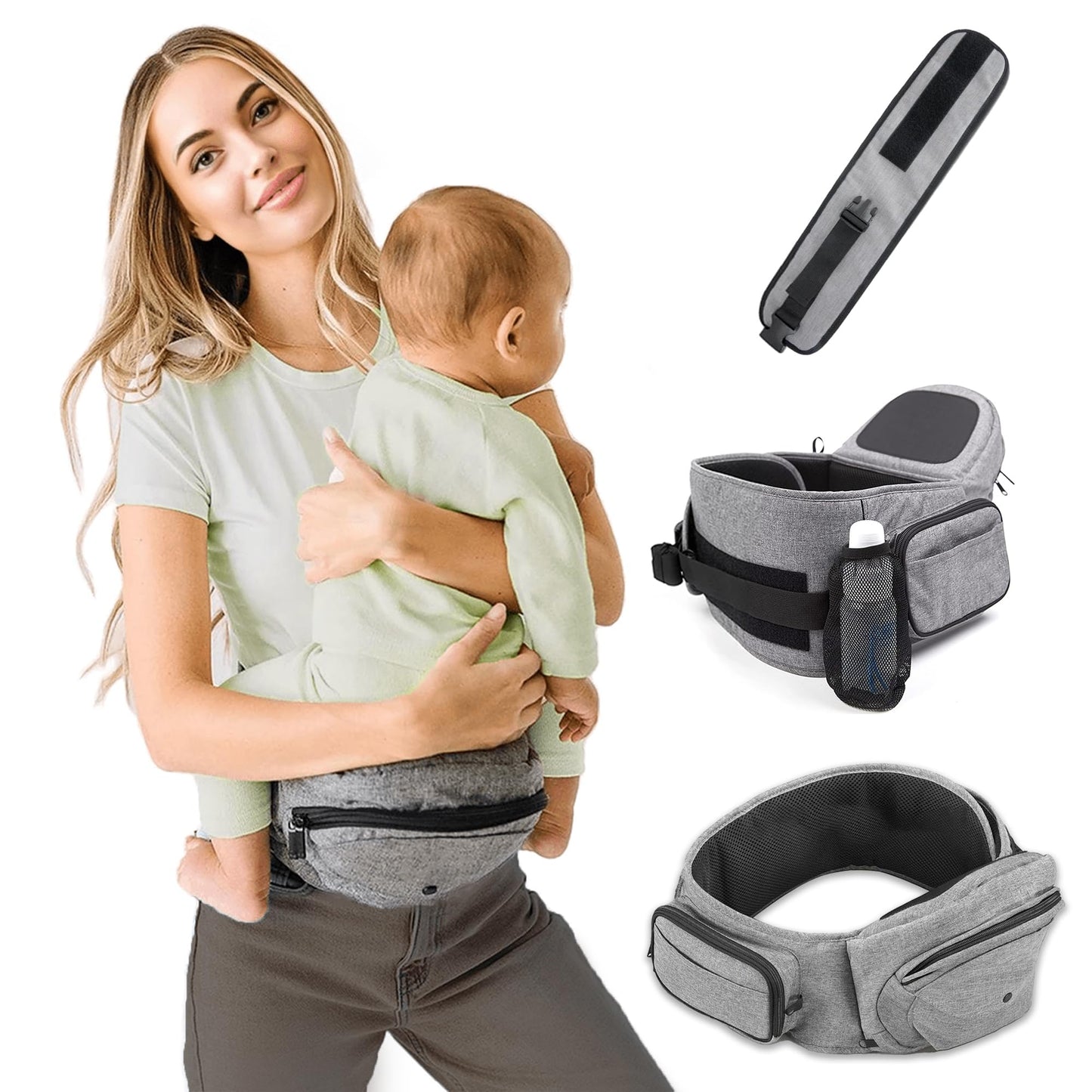 STUNNINGFINDS Baby Hip Seat Carrier | Safety-Certified Baby & Toddler Carrier with Adjustable Waistband & Back Support | Active Lifestyle Baby Hip Carrier | Comfortable Baby Carrier with Seat
