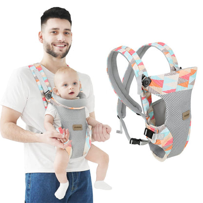 IULONEE Baby Carrier Embrace Cozy 4-in-1 Infant Carrier Ergonomic Adjustable Holder Portable Convertible Front and Back Backpack Carry for Infants Toddlers Babies Girl and Boy 7-45 Pounds (Colorful)