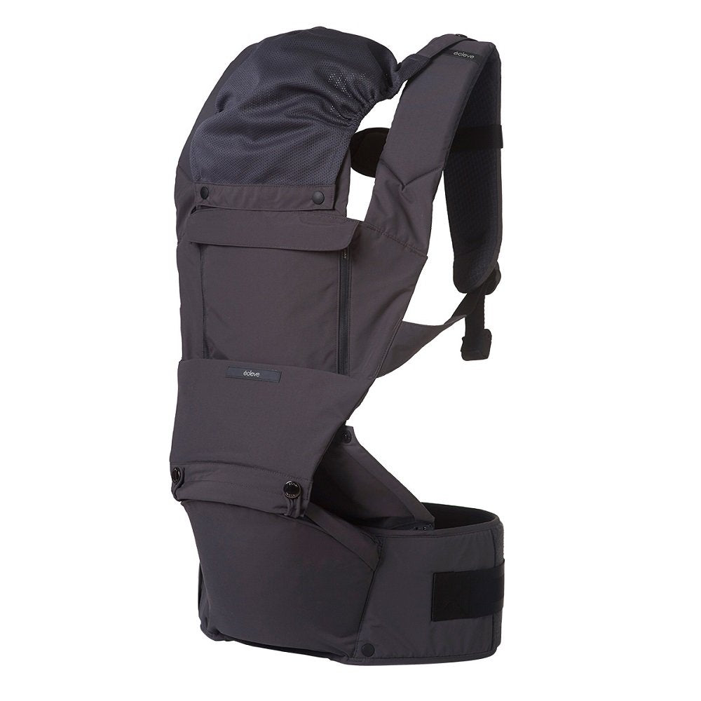 ÉCLEVE Pulse Ultimate Comfort Hip Seat Baby Carrier – Award-Winning 9 Position Front & Back Carry – US Safety Certified Up to 45 lbs (Charcoal Grey)