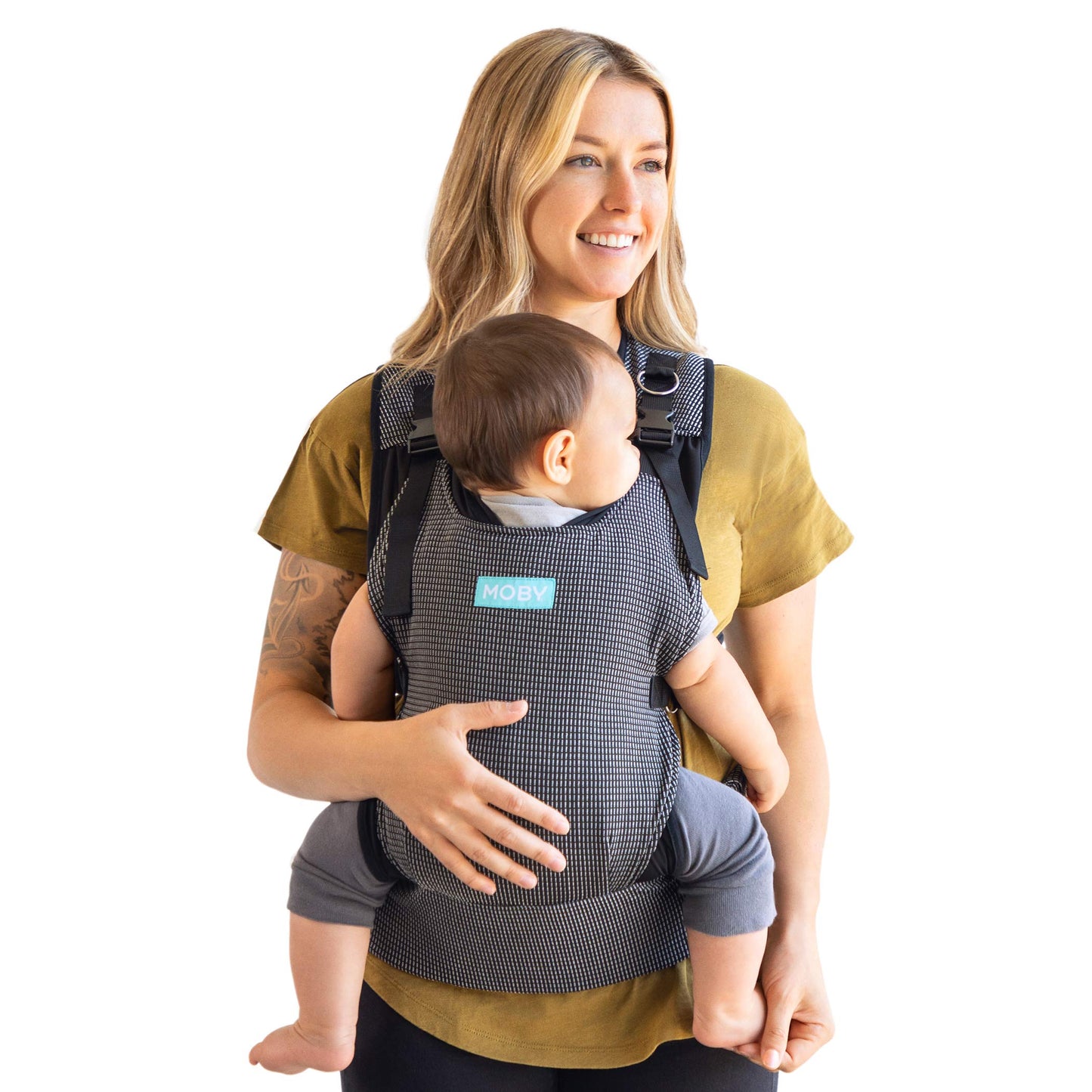 Moby Cloud Ultra-Light Hybrid Carrier | Baby Carrier for Mothers Fathers and Caregivers | Baby Carrier Newborn to Toddler | Baby Holder Can Carry Infants up to 33 lbs | Lightweight | High Rise